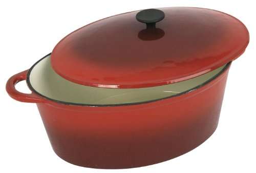 Cocotte ovale en fonte émaillée Crealys Grand Chef 501750 - rouge, 9L