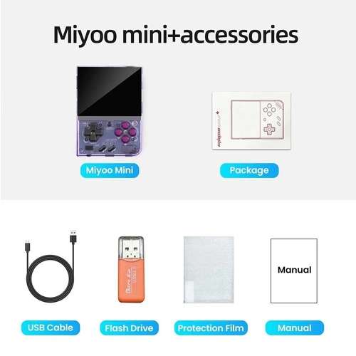 Console de jeu MIYOO Mini Plus (sans jeu) - Ecran IPS 3.5", Processeur Cortex-A7, Batterie 3000mAh