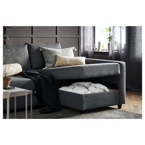 [Ikea Family] Canapé d'angle convertible Friheten + rangement Skiftebo - Gris foncé