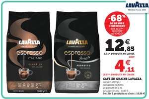 Lot de 2 paquets de café en grains Lavazza Espresso (Italiano classico ou Barista perfetto) - 2 x 1 kg