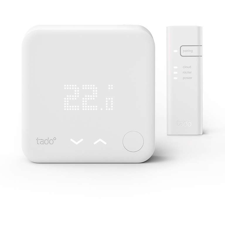Kit de Démarrage Thermostat Connecté Filaire Tado° V3+- Compatible Google, Apple Home Kit, Alexa