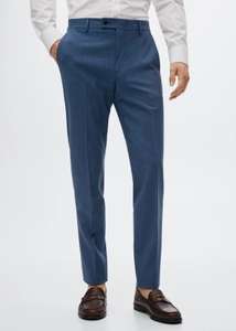 Pantalon de costume slim fit Mango - Tailles 40 à 48, couleur bleu ciel