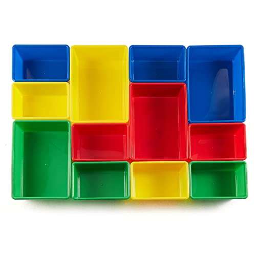 Rangement pour jouets avec 12 pièces en plastique coloré