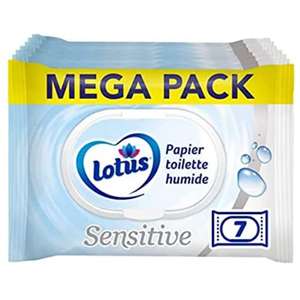 Lot de 7 paquets de 42 feuilles de papier toilette humide Lotus Sensitive (via abonnement)