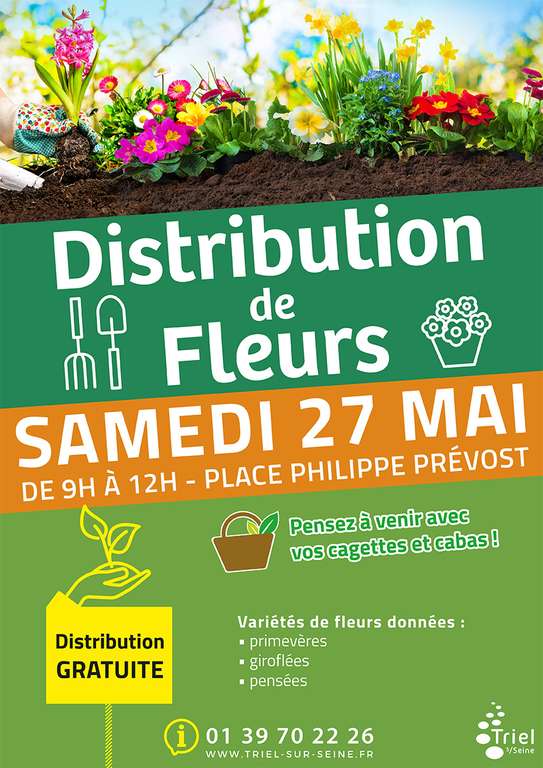 [Habitants] Distribution gratuite de fleurs (primevères, giroflées, pensées) - Triel-sur-Seine (78)