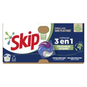 2 boîtes de 26 capsules de lessive Skip Active Clean 3-en-1 (via 19.18€ sur la carte) - Brétigny-sur-Orge (91)