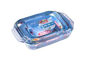 Pyrex Lot De 3 Plats à Four Rectangulaires Verre Borosilicate - 1.5L 2.2L 3.1L - Made In France