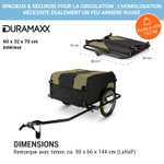 Remorque de vélo Duramaxx Mountee - 130L, Charge Max. 60kg, Toile en Nylon avec Protection Anti-Pluie (Via Coupon - Vendeur Tiers)
