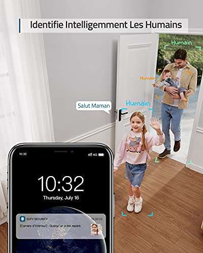 Caméra de surveillance intérieure Eufy 2K Pan & Tilt - avec IA - compatible Alexa, google Home et Apple Homekit (Vendeur Tiers)