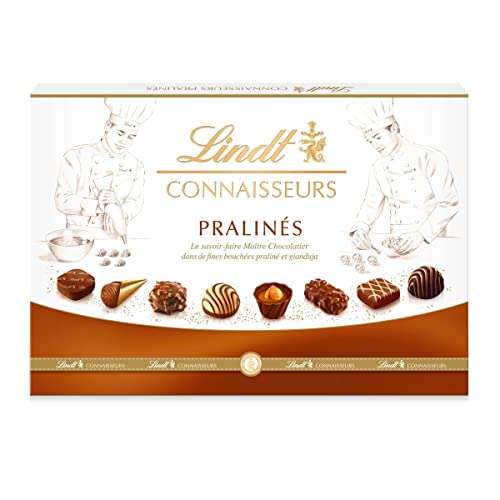 Boîte Connaisseurs Pralinés Lindt - Assortiment de Chocolats au Lait et Noirs Pralinés, 409g