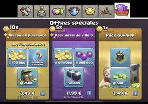 Sélection d'offres spéciales Clash of Clans - Ex : 2500 gemmes, 2.500.000 or et 1 potion de l’ouvrier (Dématérialisé)