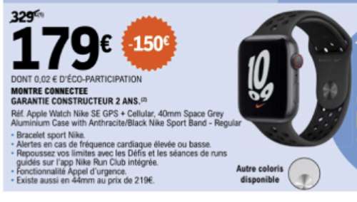 Montre connectée Apple Watch Nike SE GPS 40 mm - Échirolles Comboire (38) –