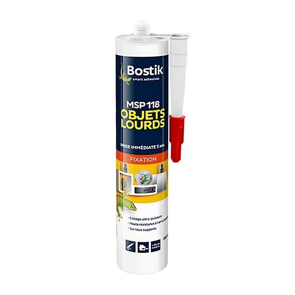 Mastic de Fixation Bostik MSP 118 - pour Objets Lourds Blanc Cartouche 290 ml — promo Tech