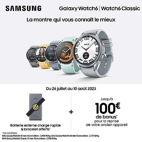 Montre connectée Samsung Galaxy Watch6 Classic - 43 mm (via coupon + 80€ d'ODR)