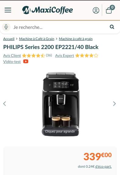 Philips Machine à Expresso full automatique EP2221/40