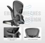 [CDAV ]Chaise de bureau ergonomique Durrafy avec dossier en maille et bras rabattable - Noir (Vendeur tiers)