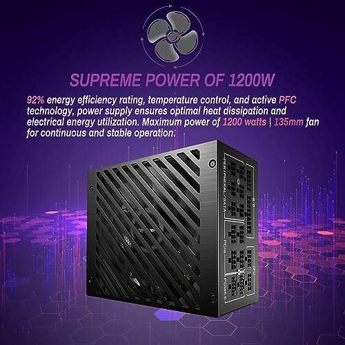 LC-POWER 850W Alimentation PC, Entièrement modulaire,Certifié 80