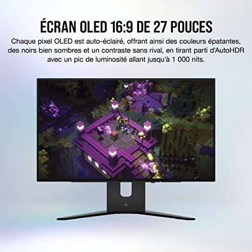 [Prime] Ecran PC OLED 27" Corsair Xeneon 27QHD240 - 1440p, 240Hz, 0.03ms, Compatible NVIDIA G-SYNC, FreeSync Premium, garantie 3 ans