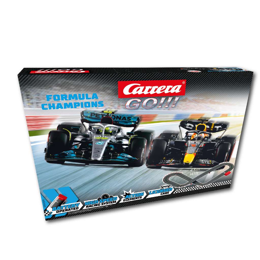 Circuit de course électrique Carrera GO!!! Speed Grip - 2 manettes Turbo +  2 voitures Ferrari et Mercedes –