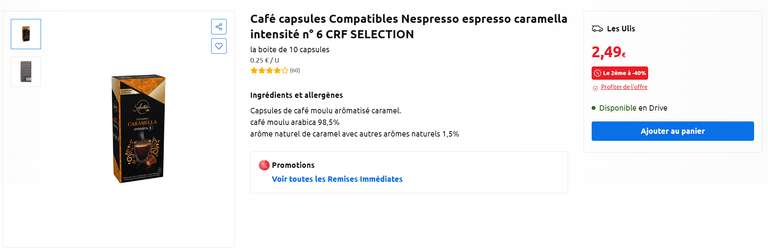 Café capsules Compatibles Dolce Gusto intensité CARREFOUR