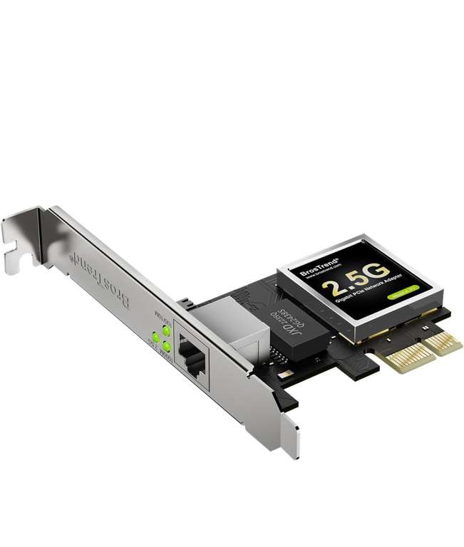 Carte Réseau BrosTrend 2,5G PCIe PCI Express Gigabit Ethernet (Via Coupon - Vendeur Tiers)