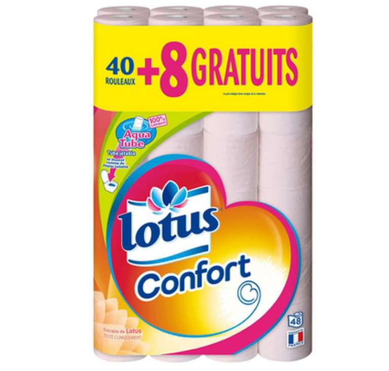 Paquet de 48 Rouleaux de Papier toilette Lotus Confort Rose (Via 8.79€ sur Compte Fidélité)