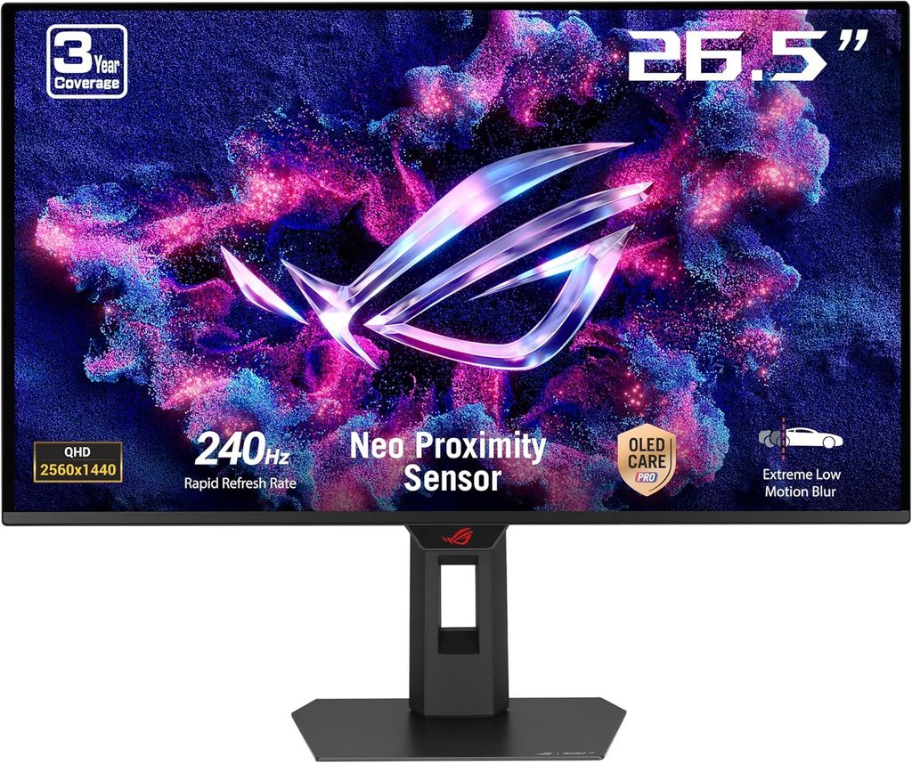 Ecran PC 26,5" Asus ROG Strix XG27AQDMES - OLED, QHD, QD-OLED, 240Hz, 0.03ms, Capteur de Proximité Neo, OLED Care Pro, ELMB, G-Sync