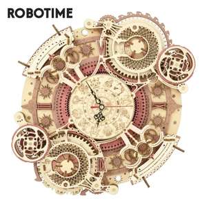 Puzzle 3D en bois Robotime, horloge murale du zodiaque