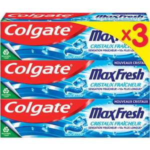 Lot de 3 Tubes de dentifrice Max Fresh cristaux fraicheur - 3x75ml, autres variantes possibles