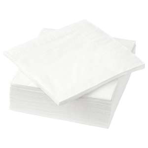 Lot de 50 serviettes en papier blanc Fantastisk - 24x24