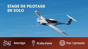 Sélection de stage de pilotage de pilotage et vol découverte, Ex: Stage de pilotage 1 personnes en avion léger 40 minutes (Vendeur Tiers)