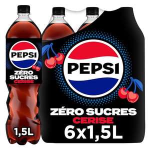 Pepsi Zéro Sans Sucres Saveur Cerise 6 Bouteilles de 1,5L