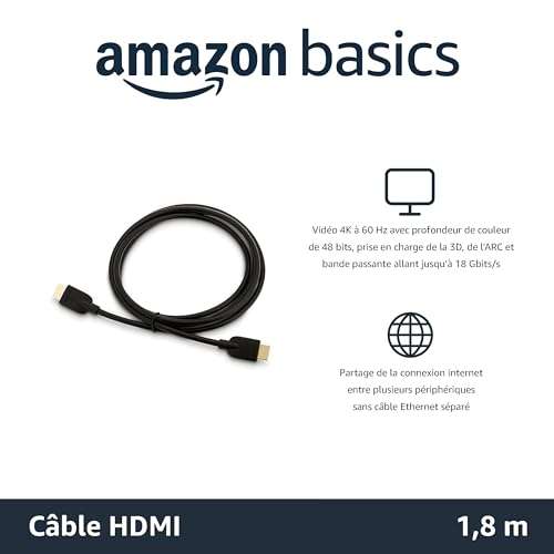 Lot de 3 Câbles HDMI mâle A 2.0 haut