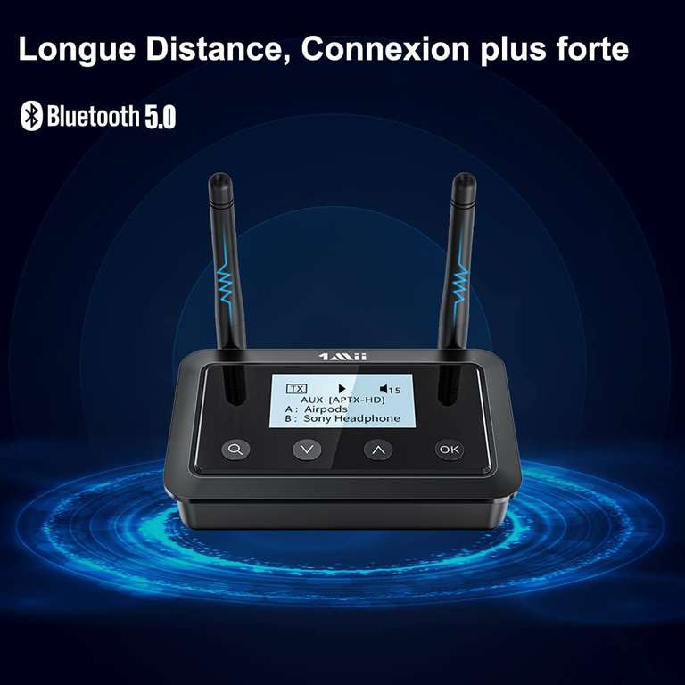 Récepteur Émetteur Bluetooth 1Mii B03+ (via coupon - vendeur tiers)