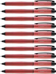 Lot de 10 stylos roller retractable Stabilo Palette - rouge