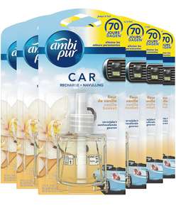 6 paquets de recharge désodorisant pour voiture Ambi Pur - parfum vanille