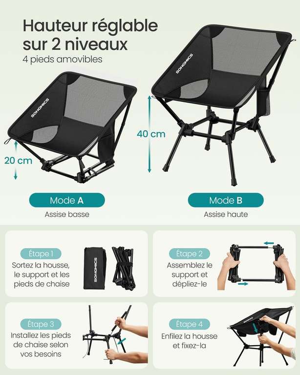XUANYU Chaise de Camping Pliable, extérieur, avec accoudoirs, Porte