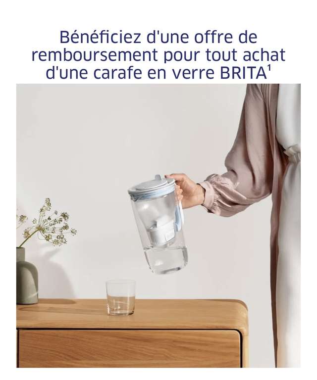 15€ remboursé pour l’achat d’une carafe en verre Brita (via ODR)