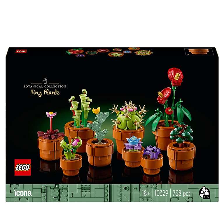 Jeu de construction Lego Icons - Les Plantes Miniatures (758 pièces, 10329 - via 12,50€ sur la carte)