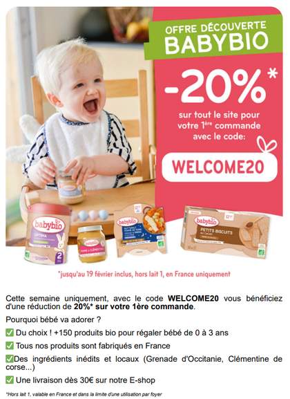 Code promo Babybio ᐅ +10% de réduction ᐊ Février 2024