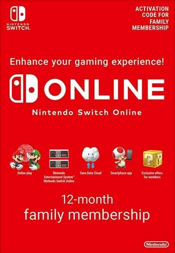 Abonnement de 12 mois au Nintendo Switch Online Family Europe (dématérialisé)