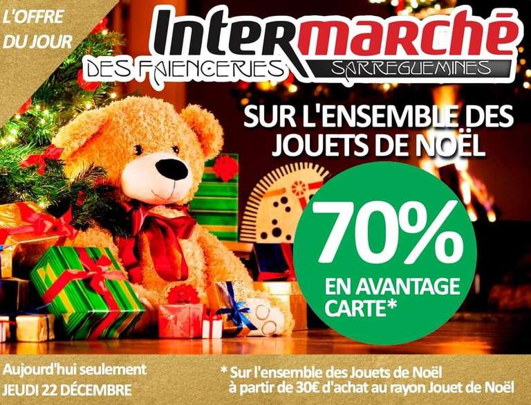 70% de remise fidélité dès 30€ d'achat sur les jouets de noël - Sarreguemines (57)