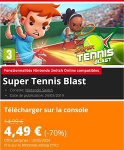Super Tennis Blast sur Nintendo Switch (Dématérialisé)