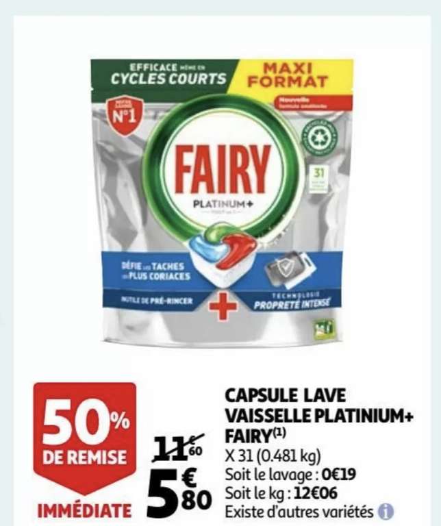 Lot de 31 capsules Fairy Platinium (Via BDR 3€)