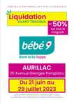 50% de réduction sur tous les articles des magasins Bébé 9 et JouéClub - Aurillac (15)