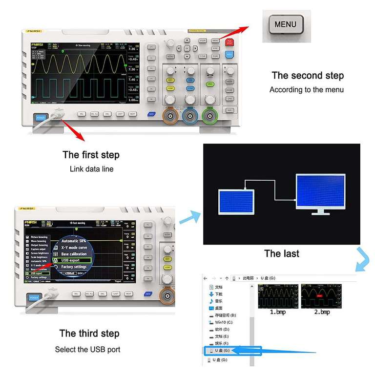 Oscilloscope numérique et générateur de signal Fnirsi 1014D - 2 canaux, écran 7", 100Mhz