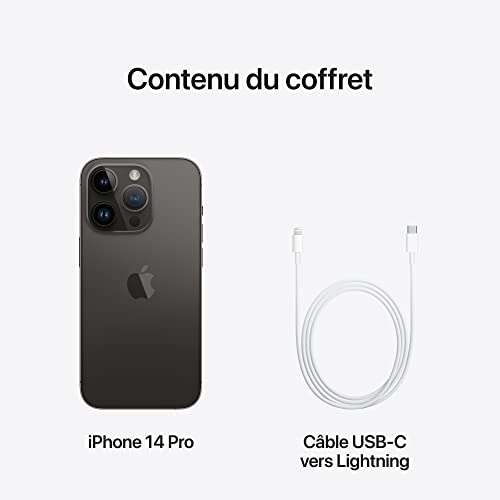 [Prime] Smartphone Apple iPhone 14 Pro - 128 Go, Noir sidéral