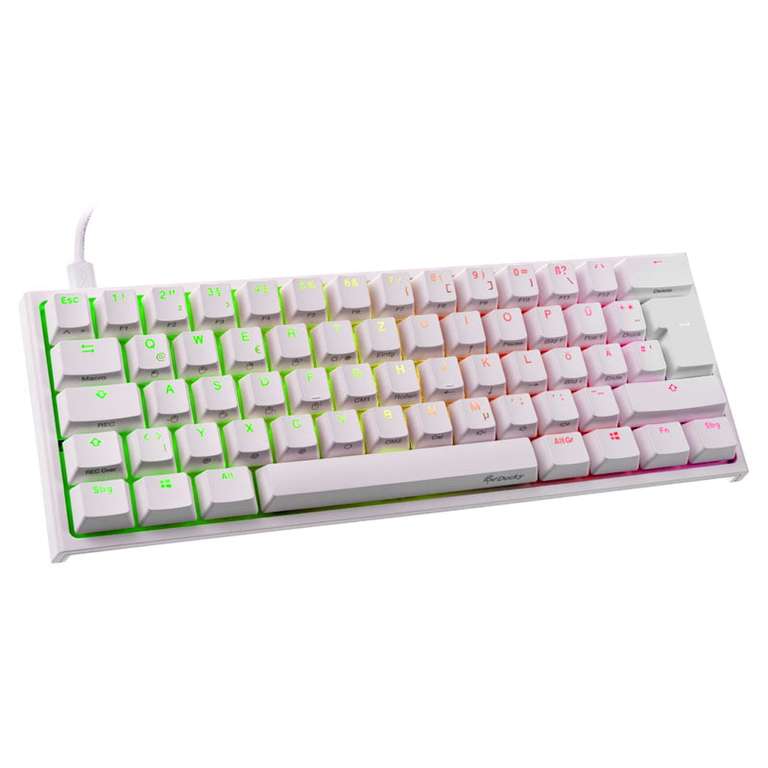 Clavier Ducky ONE 2 Mini Gaming Keyboard - MX Silent Red, RGB LED, white LAYOUT ALLEMAND QWERTZ