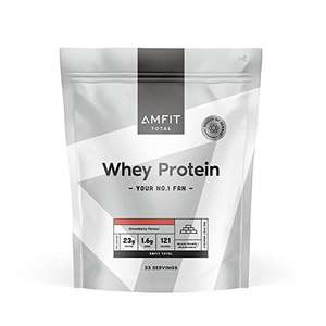 Protéines en Poudre de Lactosérum (Whey) Amazon Amfit Nutrition - 1kg, Fraise