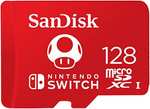 Carte mémoire microSDXC UHS-I SanDisk sous licence Nintendo - 128 Go, jusqu'à 100 MB/s, Class 10 U3